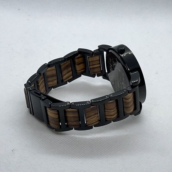 Kenon Engraved Natural Handmade Men's Wood Analog Dial Qaurtz Wrist Watch JMB66 - Picture 8 of 12